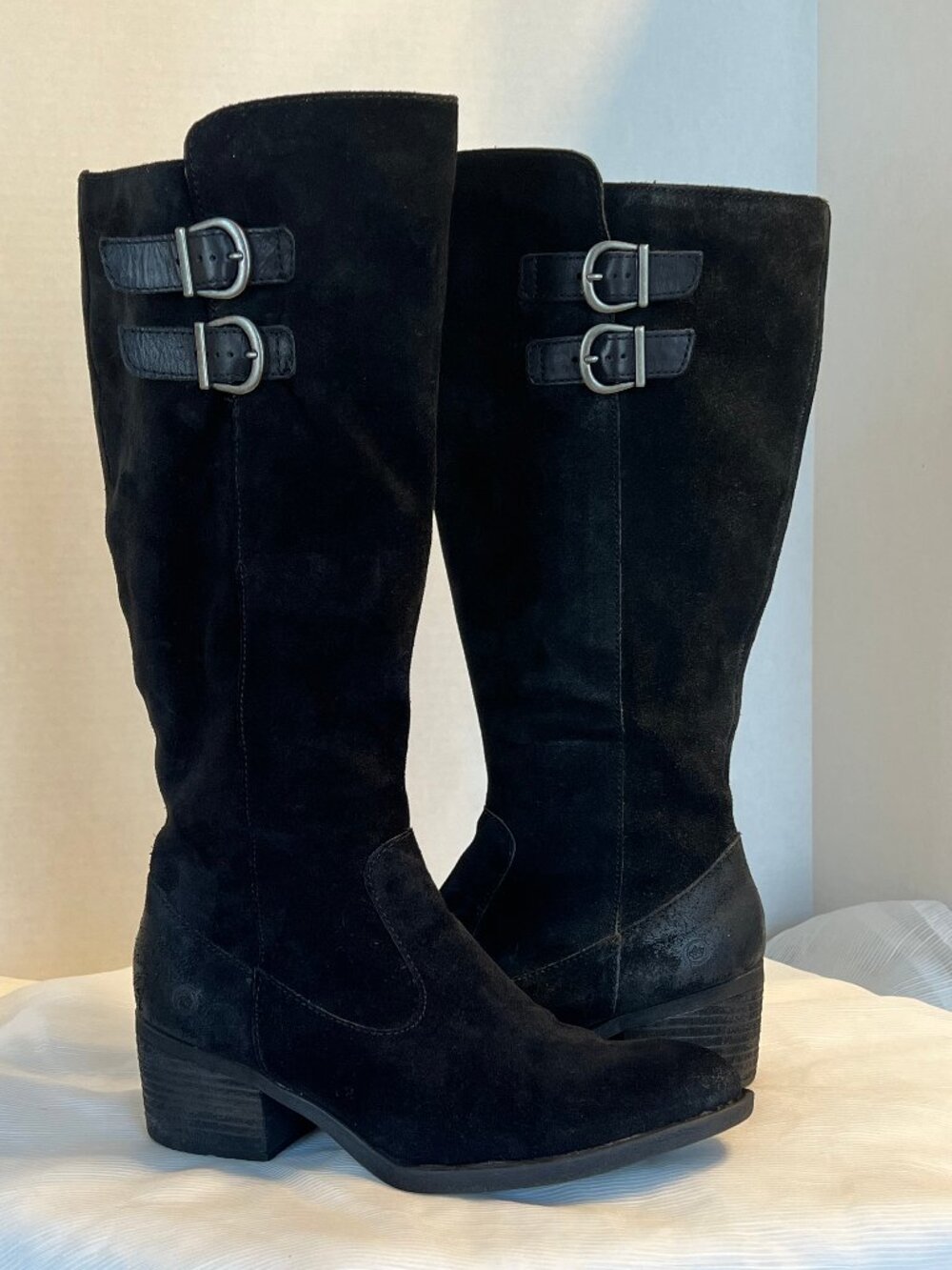 Born Basil Black Suede Knee High Women's Boots